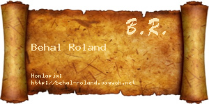 Behal Roland névjegykártya